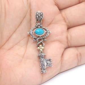 Vintage 18K Sterling Key Pendant Enhancer by Barbara Bixby Etsy