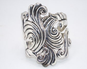 Vintage Sterling Clamper Cuff Bracelet by Alfredo Villasana