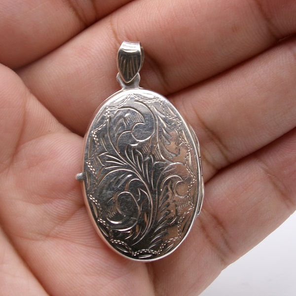 Vintage Sterling Hand Chased Locket