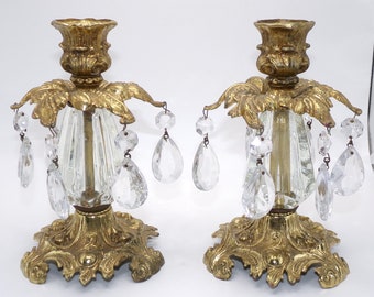 Vintage Gilded Pot Metal Sconces by  L&L WMC (#9320)