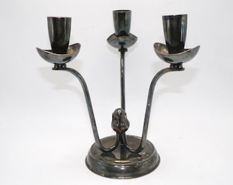 Vintage Silver Plated Candelabra - Floral