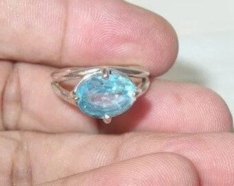 Vintage Sterling Blue Topaz Ring