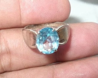 Vintage Sterling Ring Blue Topaz