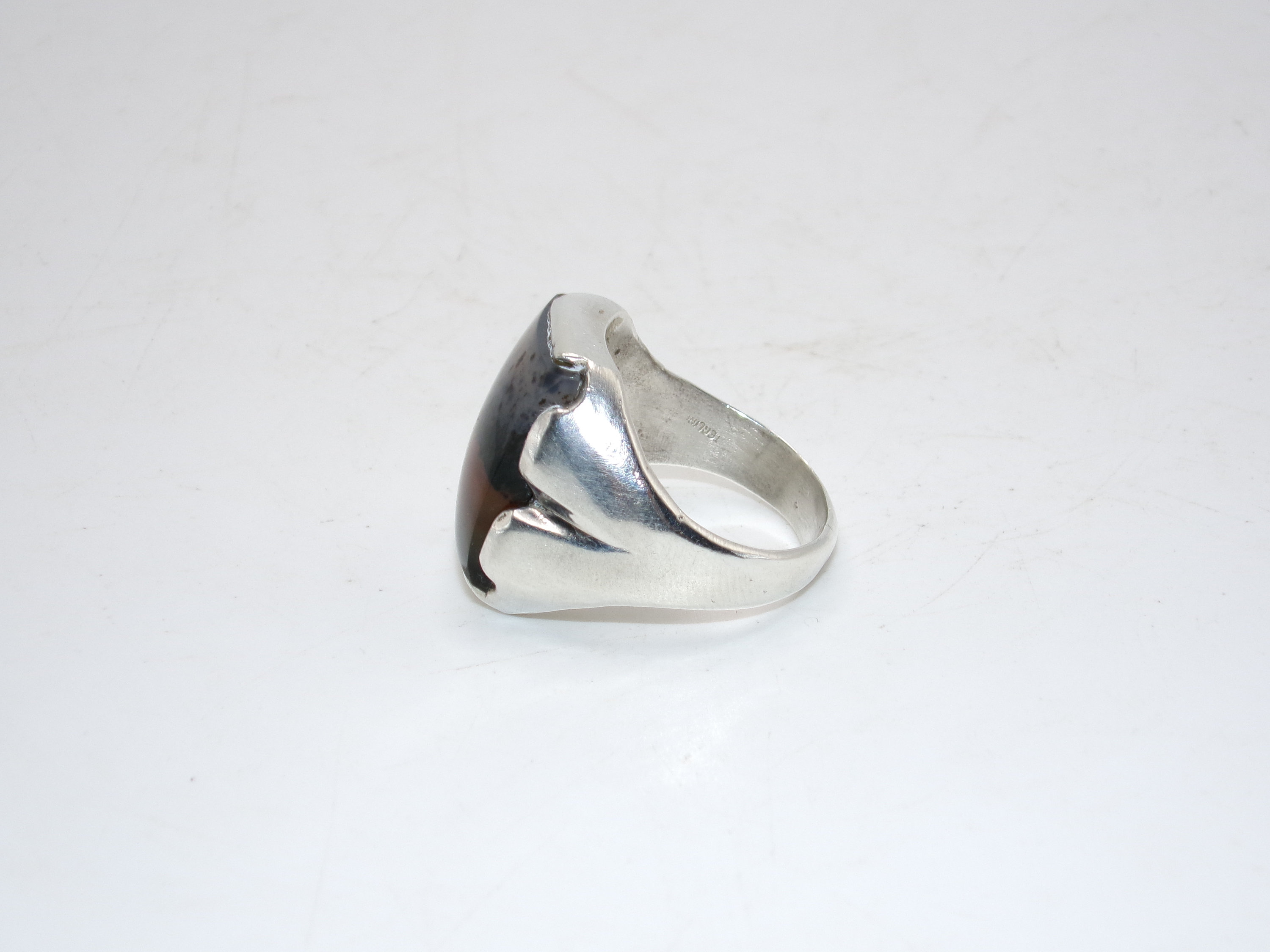 ヴィンテージ スターリングシルバー アゲート ユニセックス リング