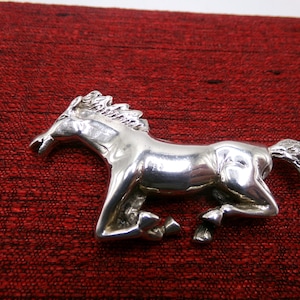 Vintage Sterling Silver Horse Brooch - Hallmark 925