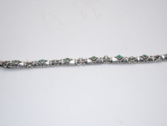 Vintage Sterling Turquoise Taxco Link Bracelet by… - image 3