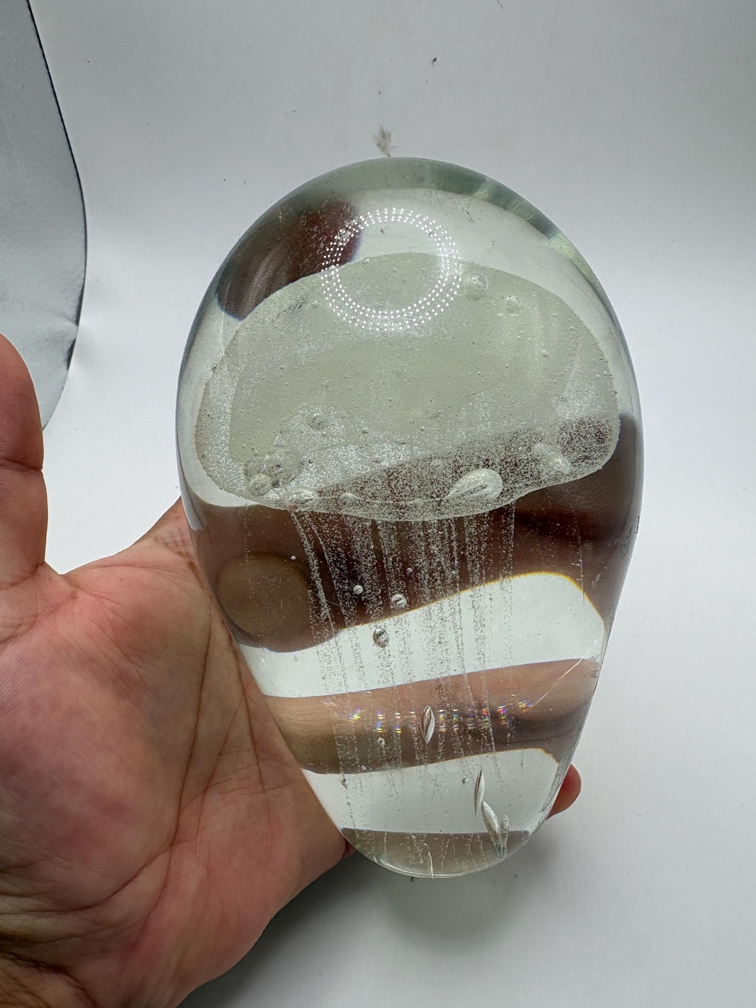 Vintage Art Glass Paperweight With Glow in the Dark Jellyfish Bubble ...