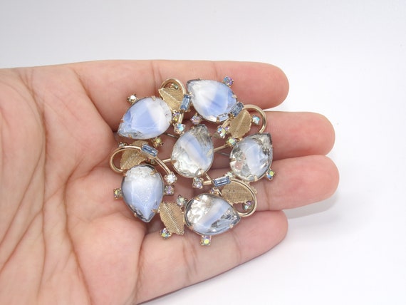 Vintage Rhinestone Aurora Borealis Brooch by Hobé