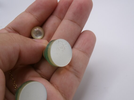 Art Deco Lucite Drop Earrings Japanese Export View 4