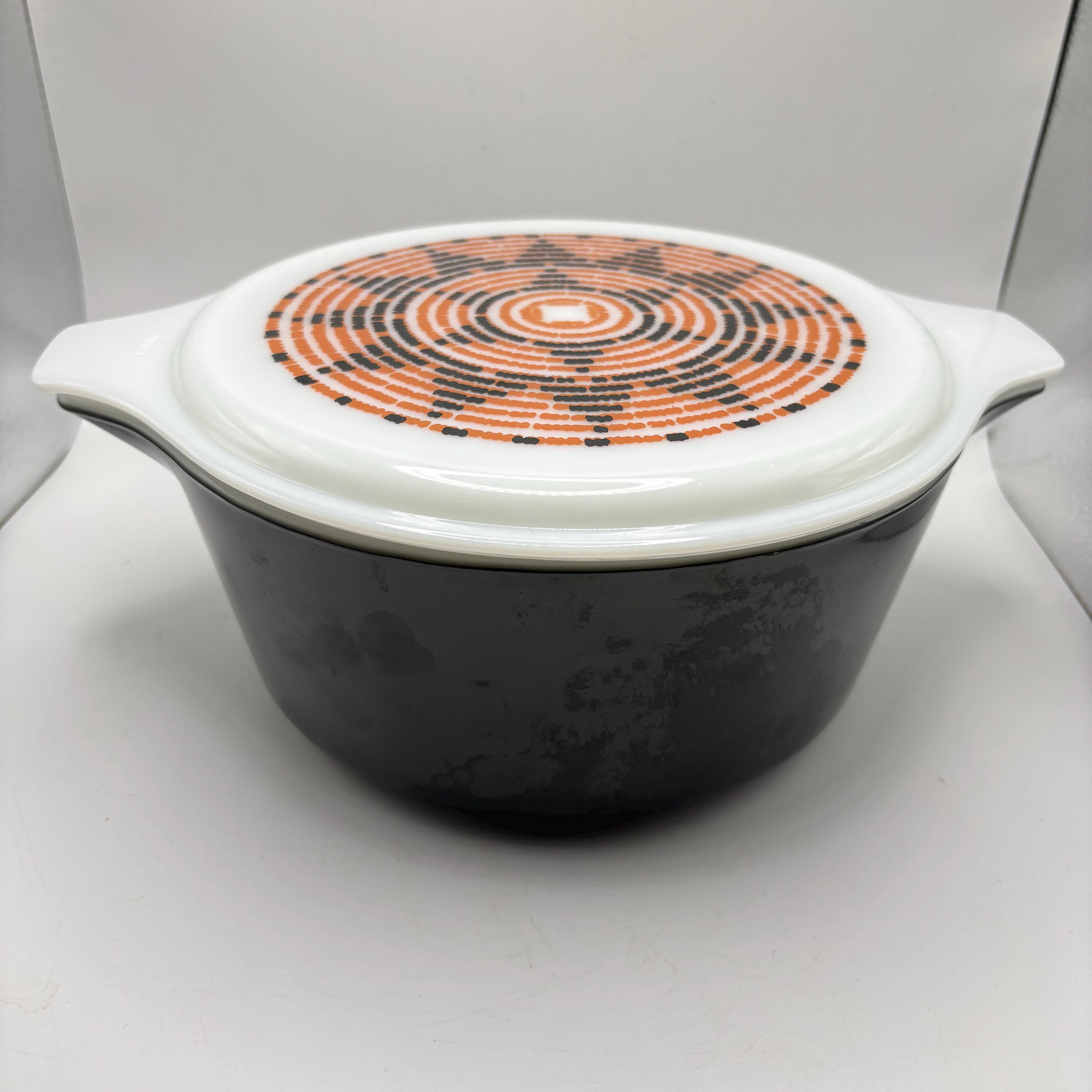 Pyrex Pueblo Black & Orange 475 – Rare Vintage 2-piece Casserole
