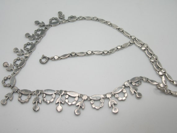 Vintage Sterling Marcasite Bib Necklace - image 4