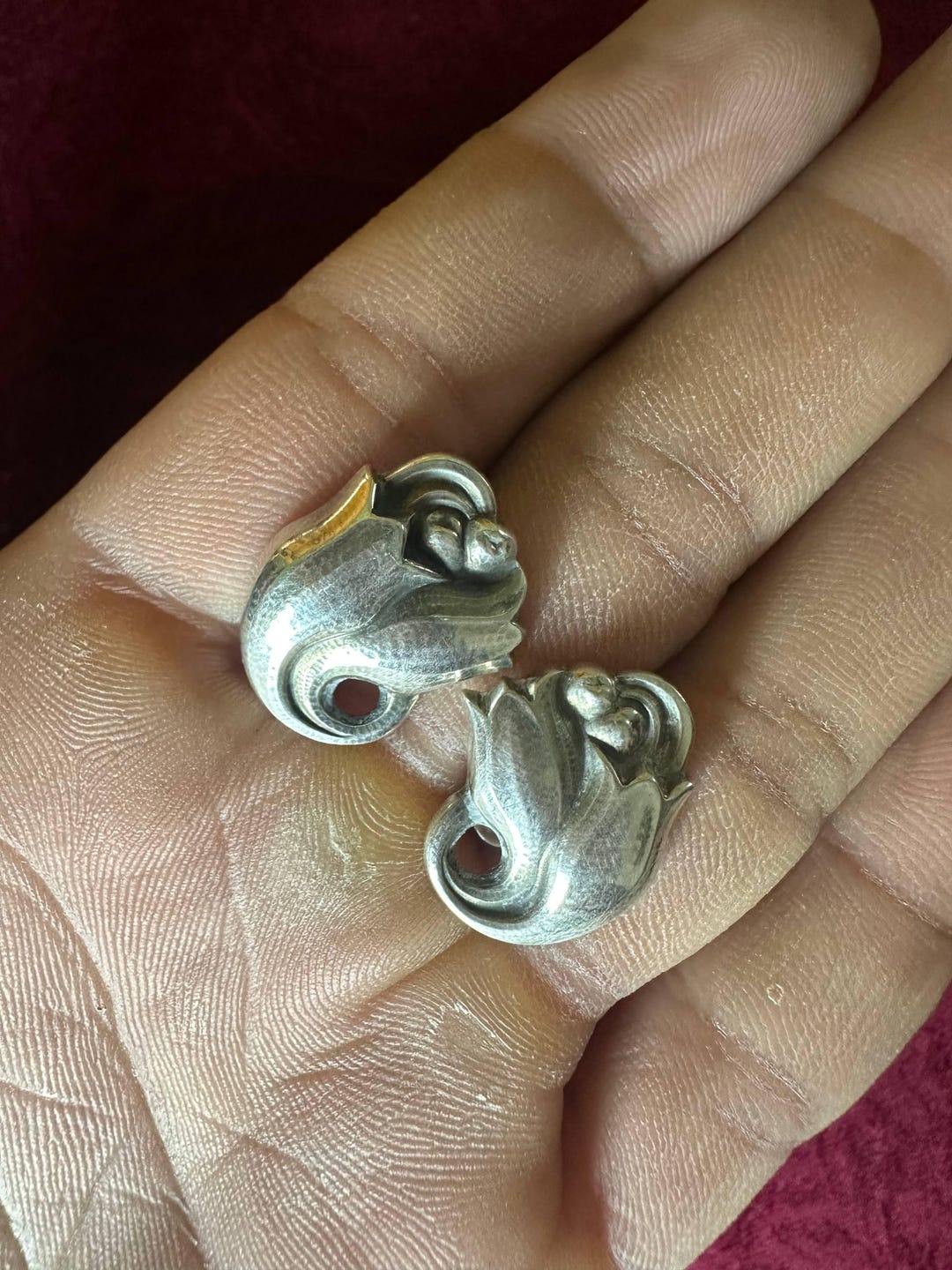Boutons De Manchette Georg Jensen Argent Sterling 117 – Vintage, Pour Homme, Occasion Très Bon état