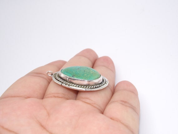 Vintage Sterling Turquoise Native American Pendant - image 3