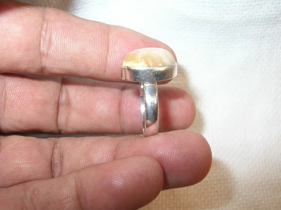 Vintage Sterling Ring Agate - image 2
