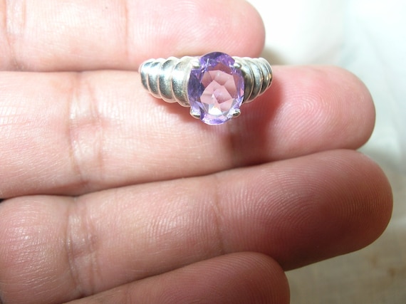 Vintage Sterling Silver Amethyst Ring Etsy Australia