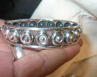 Early Taxco Sterling Hinged Bangle