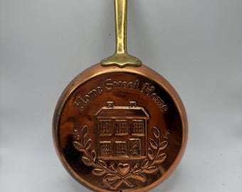 Vintage Copper & Brass “Home Sweet Home” Hanging Mold Pan