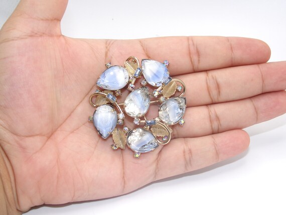 Vintage Rhinestone Aurora Borealis Brooch by Hobé View 6
