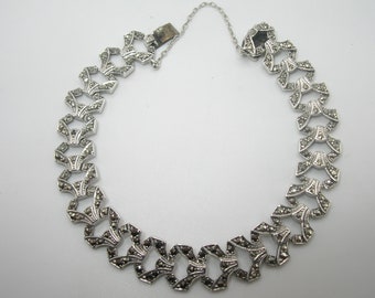 925スターリングシルバー製マーカサイトブレスレット ヴィンテージ