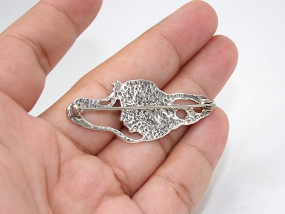 Vintage Sterling Art Nouveau Style Brooch - image 3