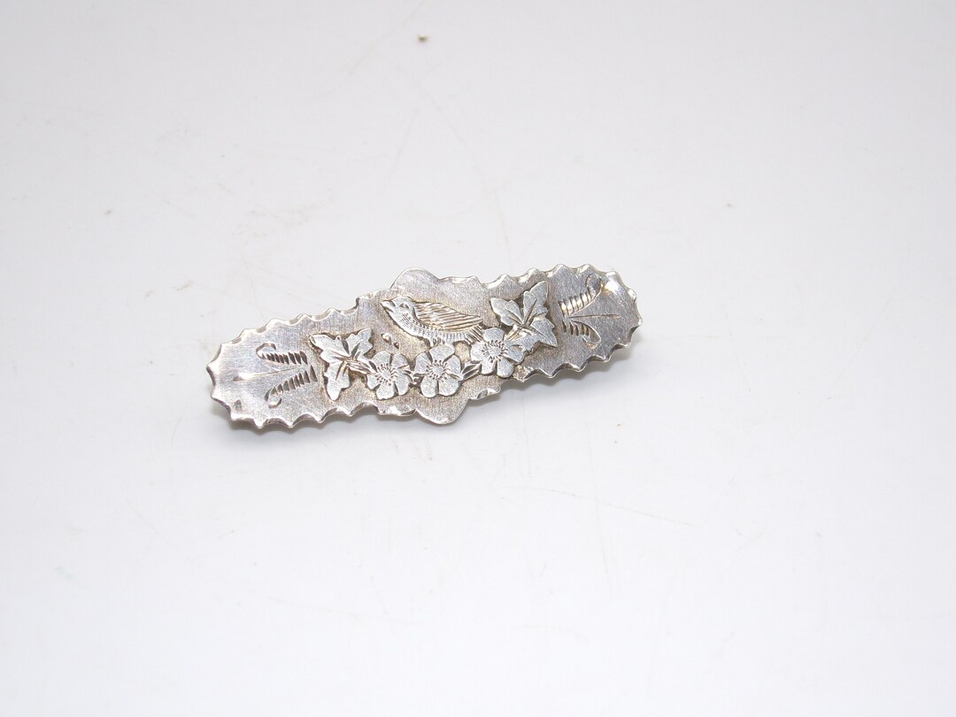 Broche Ancienne Oiseau En Argent Sterling 925 - Style Art Nouveau - Italie - Occasion TB