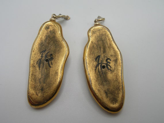 Art Nouveau Gold Filled Faux Diamond Earrings - image 2
