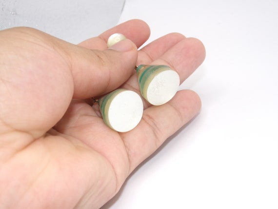 Art Deco Lucite Drop Earrings Japanese Export View 3
