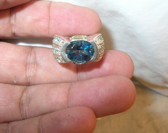 Vintage Sterling Blue Topaz Ring