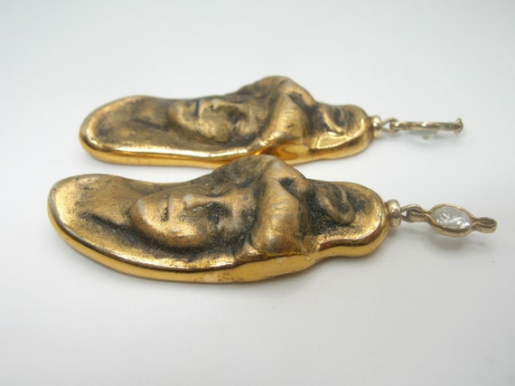 Art Nouveau Gold Filled Faux Diamond Earrings - image 3