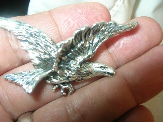 Vintage Sterling Eagle Pendant - image 3