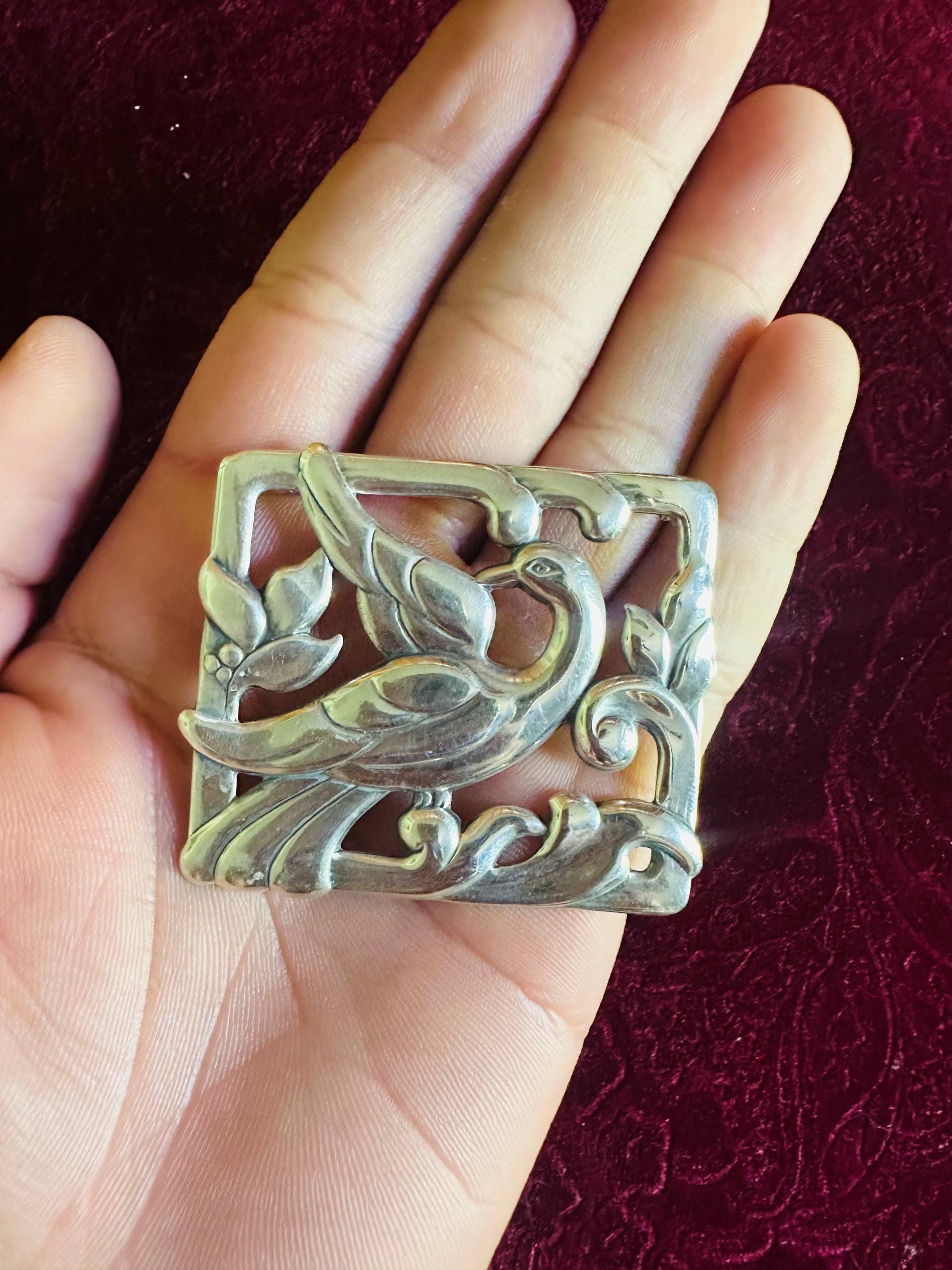 シルバーオリコ スターリングシルバー バラブローチ antique-silver-rose-