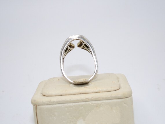 Vintage Sterling Horseshoe Ring - Faux Diamonds - image 3