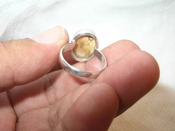 Vintage Sterling Ring Agate - image 3