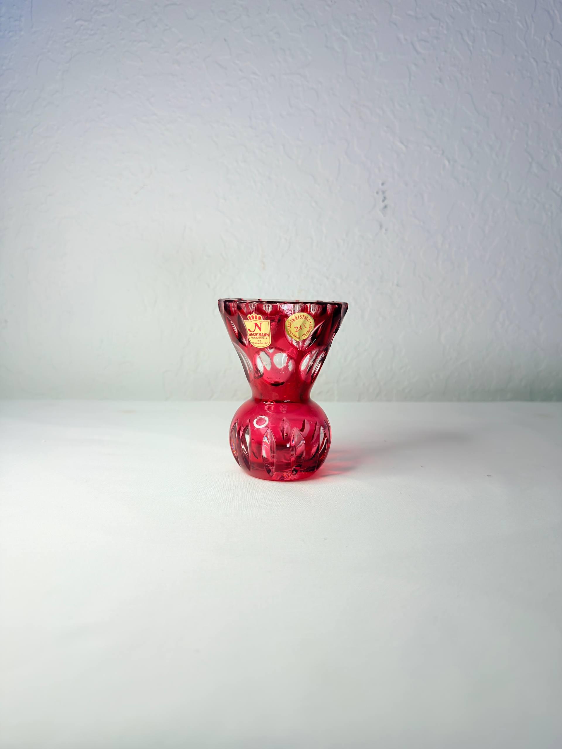 未使用品 NACHTMANN ガラス製 花瓶 赤 ヴィンテージ ナハトマン ヴィンテージ花瓶 - Etsy 日本