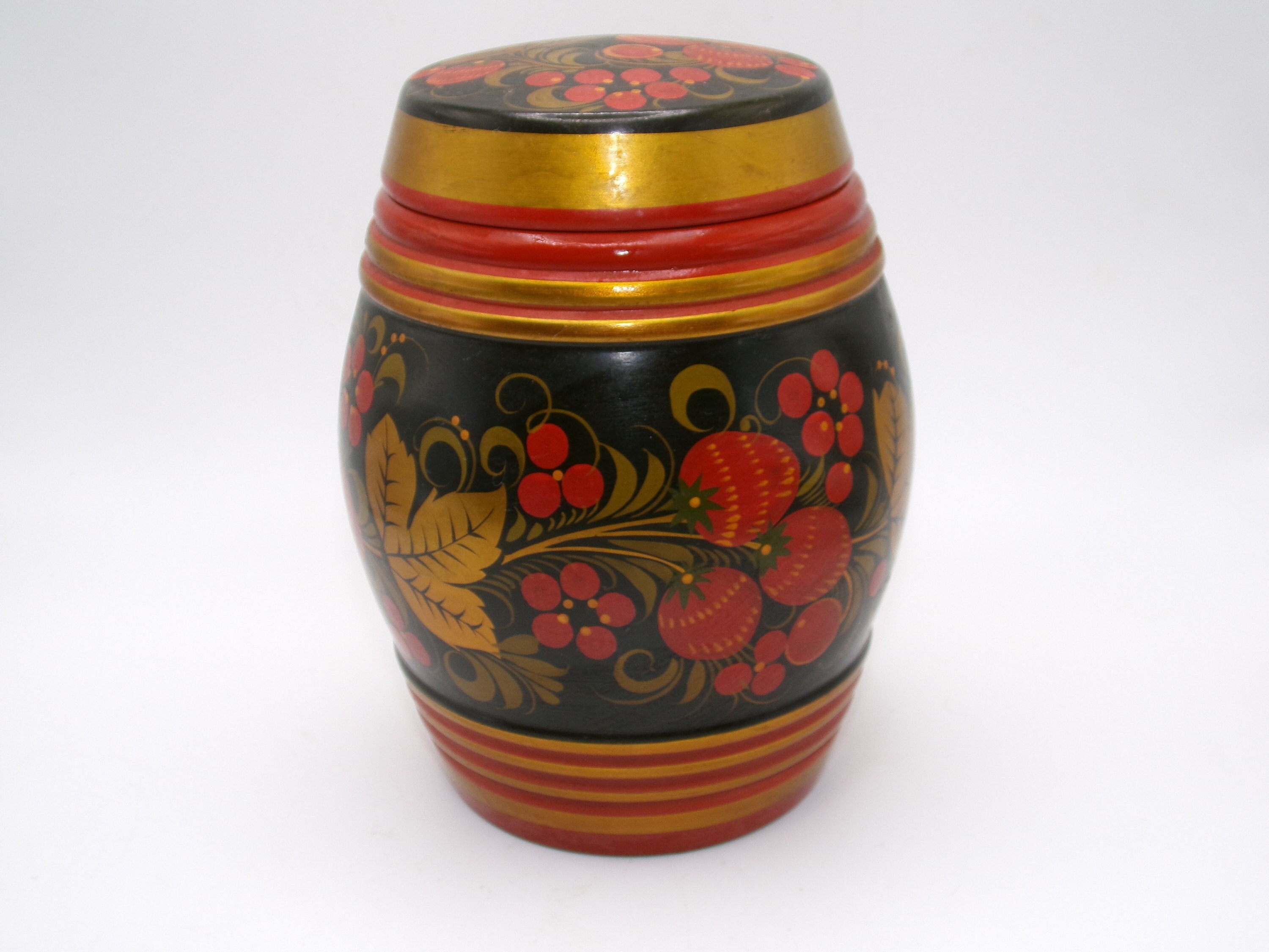 ヴィンテージ ロシア製 手描き漆塗り 蓋付き瓶 - Etsy 日本