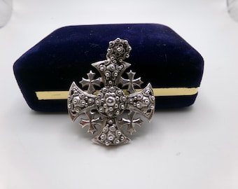 Vintage Sterling Silver Jerusalem Maltese Crusader Cross Pendant - Etsy