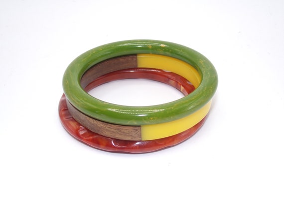 Vintage Various Bakelite Bangles (Three) - image 2