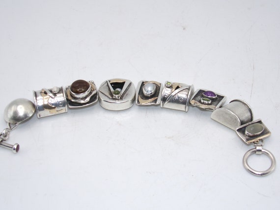 Vintage 14K Sterling Slide Link Bracelet by J. Ba… - image 10