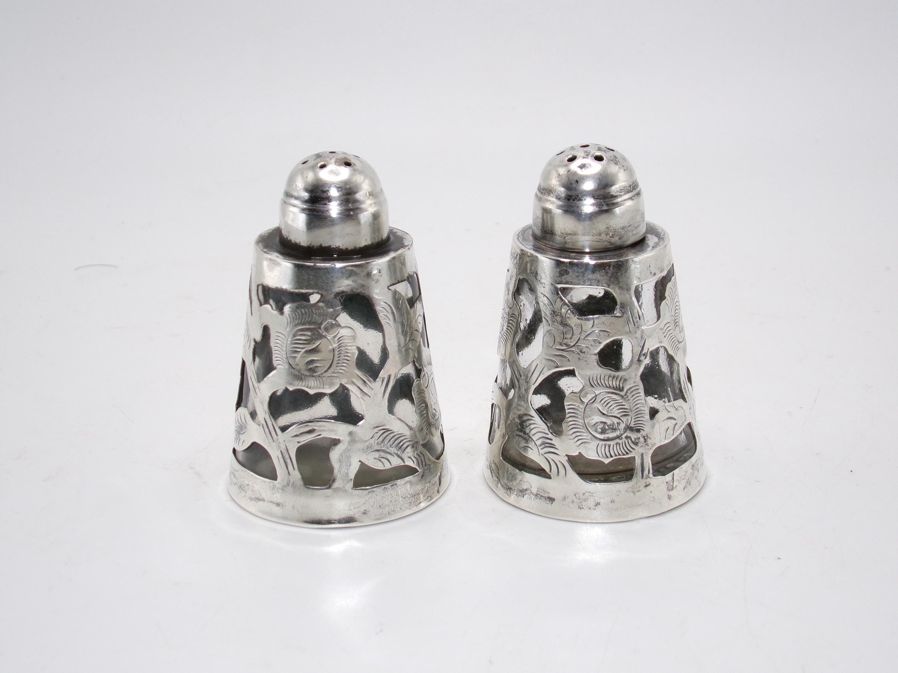 Vintage Mexican Sterling Silver Salt and Pepper Shakers