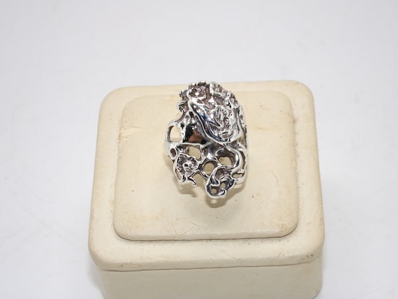 Vintage Sterling Silver Ring - Art Nouveau Style - image 1