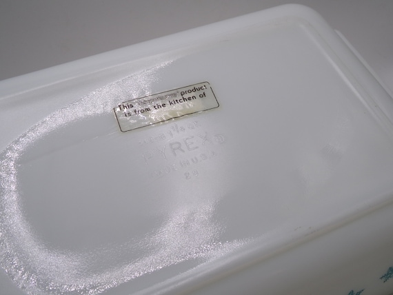 ヴィンテージ パイレックス ホワイト＆ターコイズ