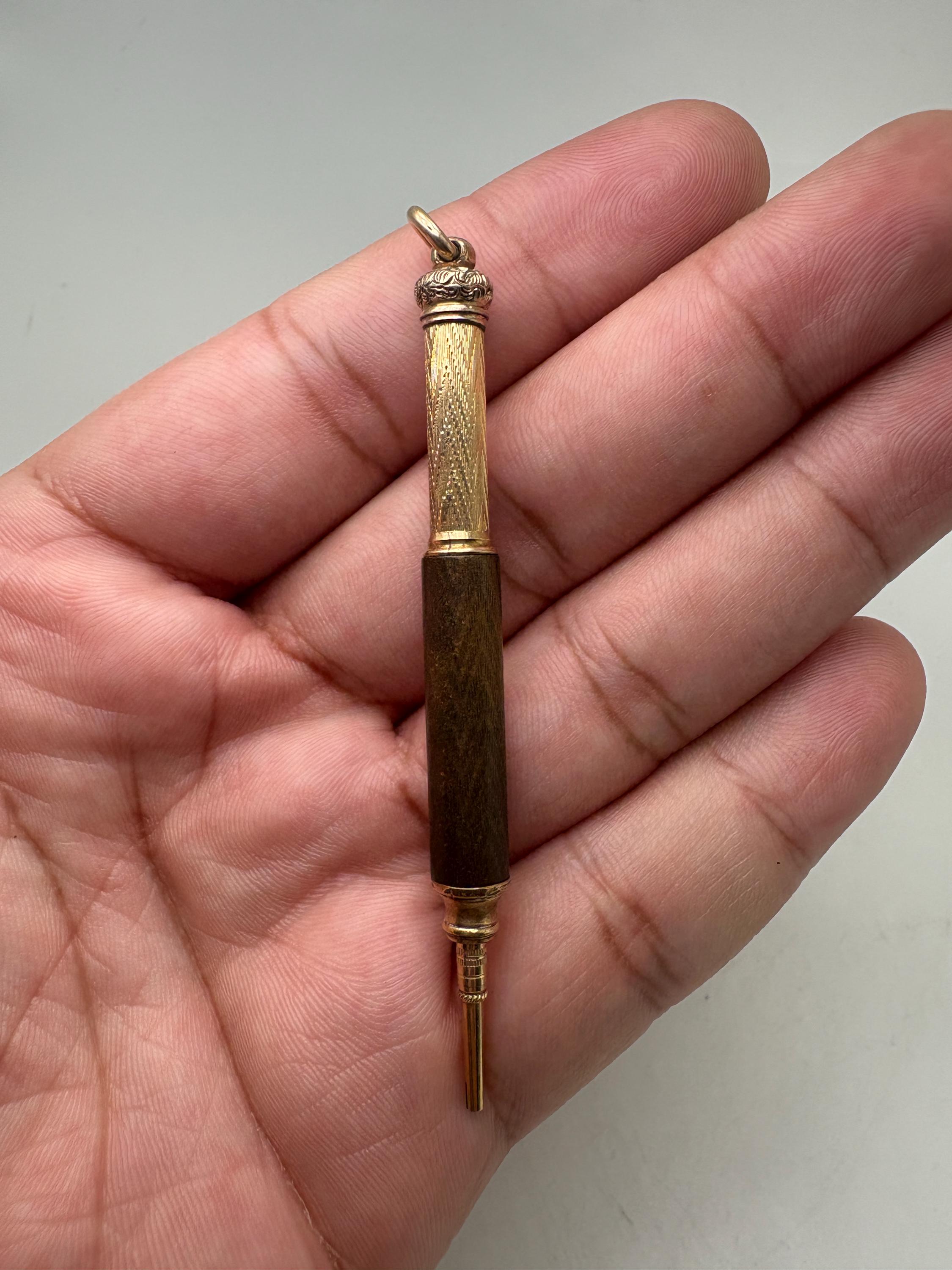 Antique Gold Filled Victorian Twisted Telescopic Pencil by LW