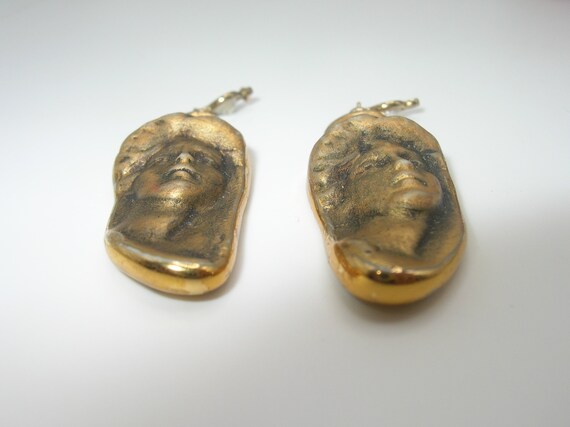 Art Nouveau Gold Filled Faux Diamond Earrings - image 4