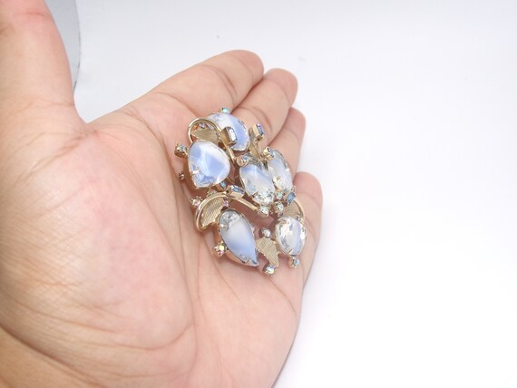 Vintage Rhinestone Aurora Borealis Brooch by Hobé View 2