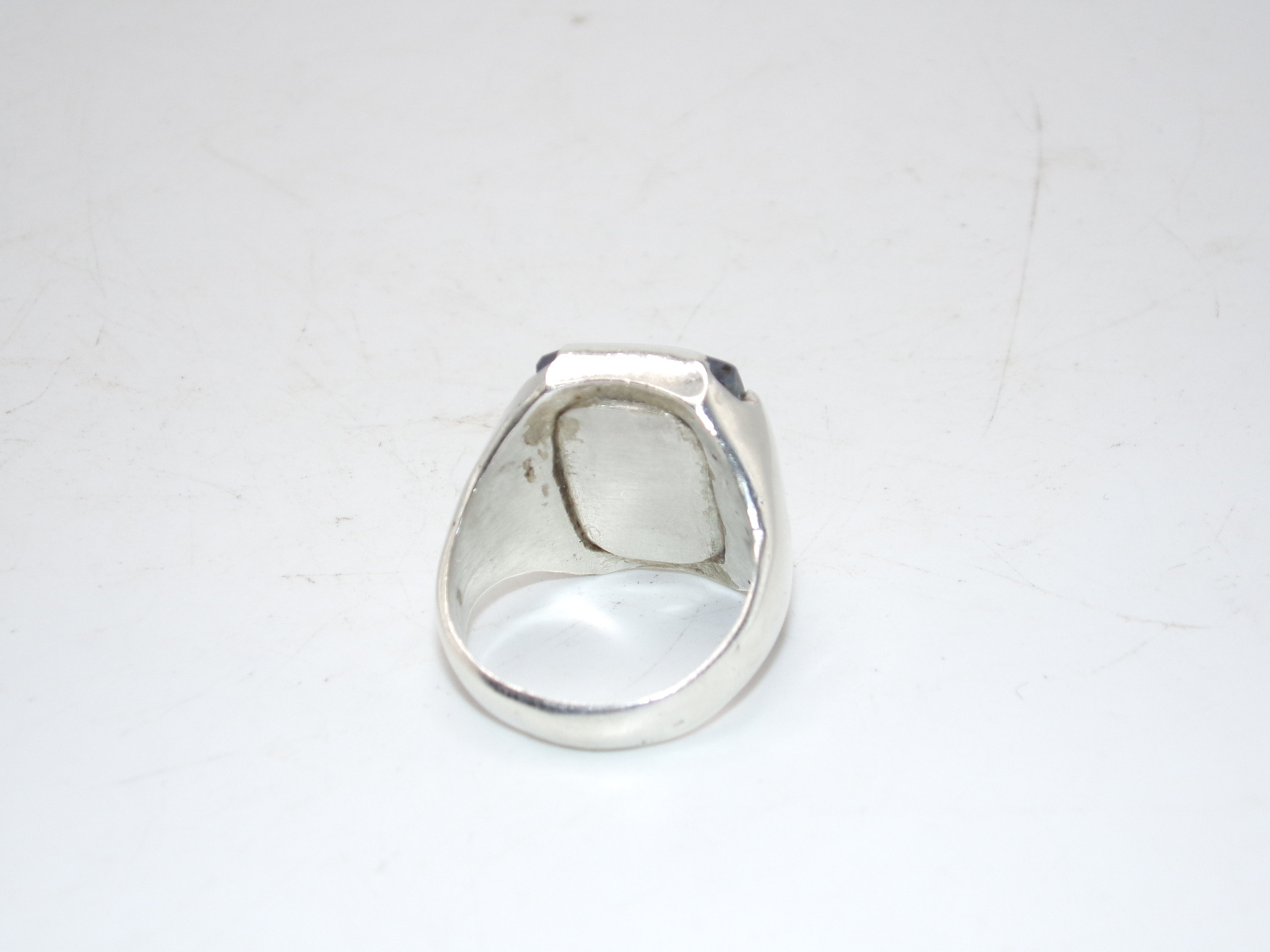 ヴィンテージ スターリングシルバー アゲート ユニセックス リング