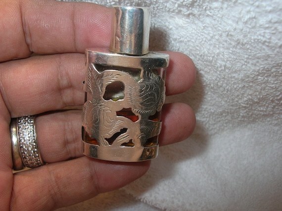 Vintage Sterling Silver Mexico Perfume Bottle by LMM