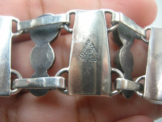 Vintage Sterling Taxco Shadow Box Link Bracelet - image 4