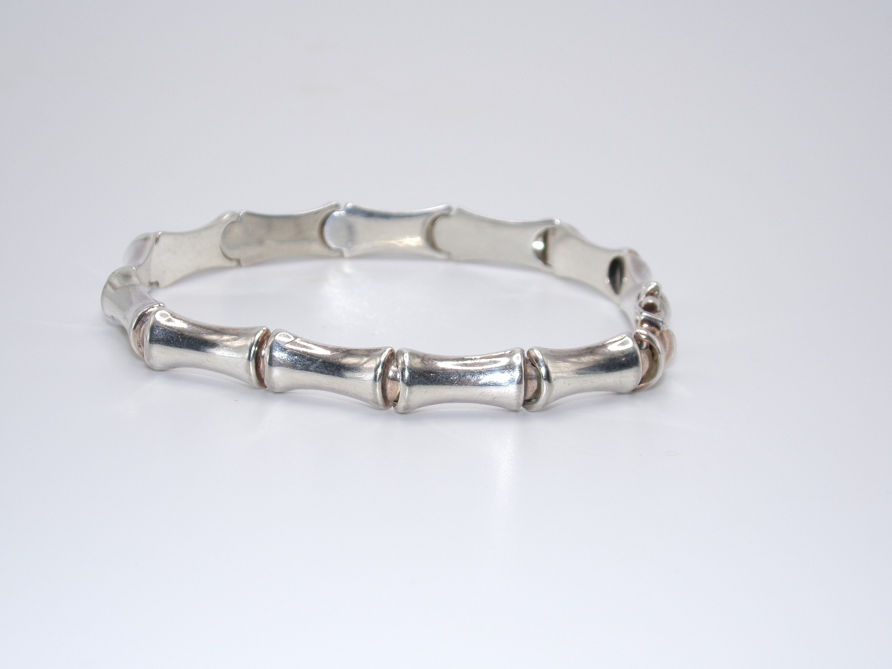 Vintage Sterling Bamboo Link Bracelet by IBB - Etsy