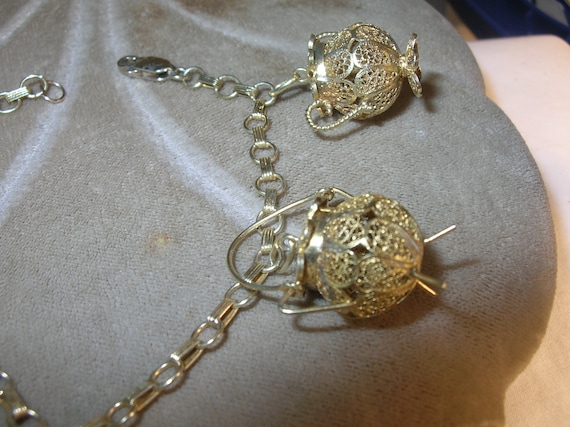Vintage Sterling Vermeil Puffy Charm Bracelet By … - image 2
