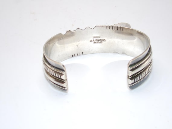 Vintage Sterling Turquoise Cuff Bracelet by A.J. Platero – Navajo
